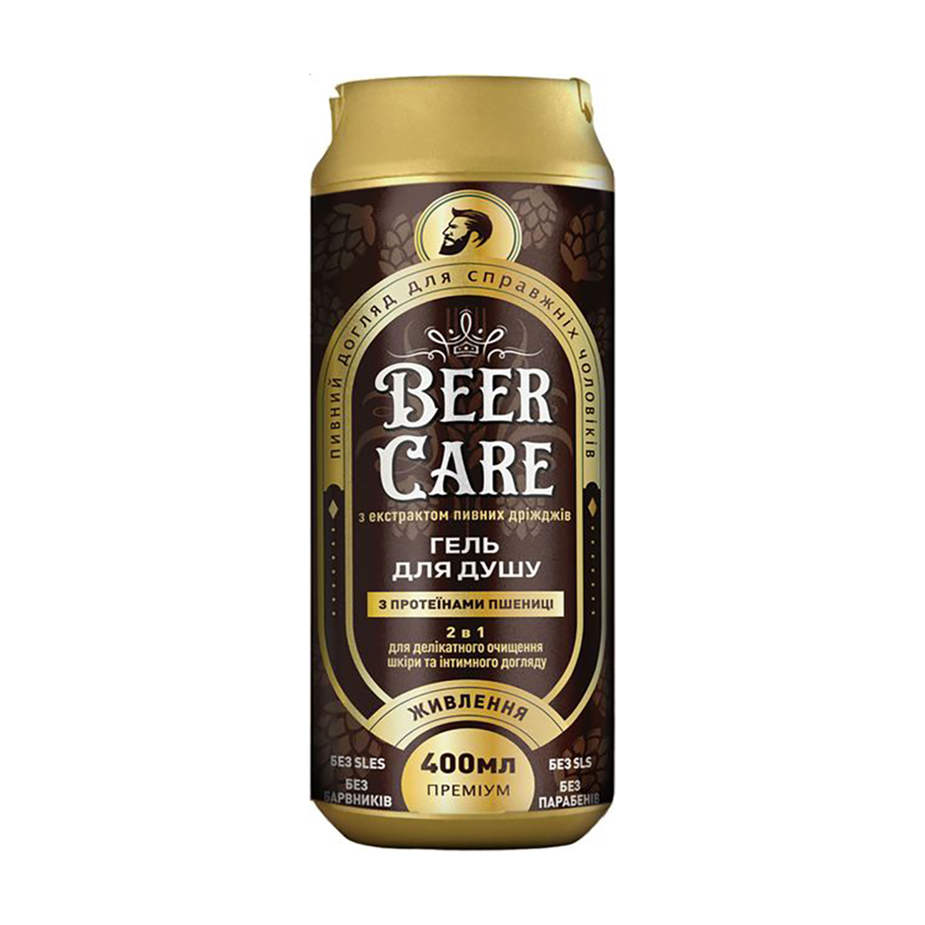 Чоловічий гель для душу 2 в 1 Beer Care Живлення, з протеїнами пшениці, 400 мл